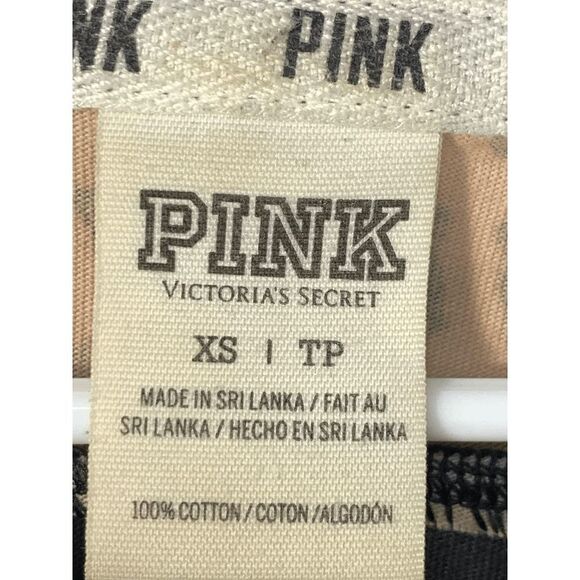 PINK Victoria's Secret Leopard Print Long Sleeve T-Shirt Black Size XS - Picture 2 of 6